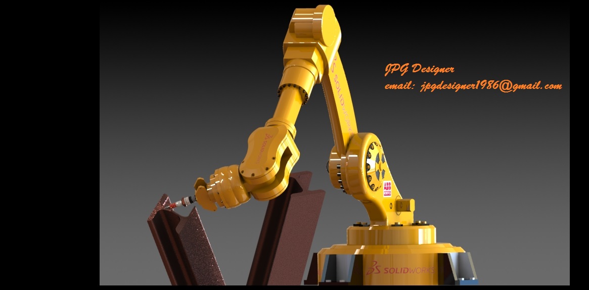 六轴工业机械人外形三维建模图纸 solidworks设计